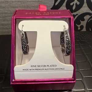 Hoop Earrings with‎ Austrian Crystals Nickel-Free NWT